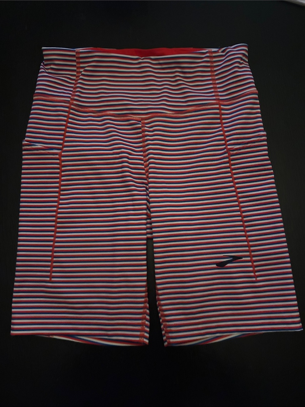 Brooks Red and White Performance Running Shorts